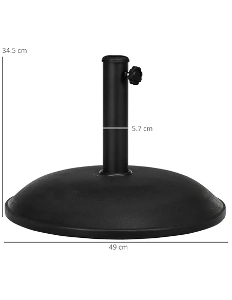 Outsunny Heavy Duty Cement Parasol Base 20kg Round Patio Umbrella Stand Garden Outdoor Shade Holder for Dia. 35mm/38mm/48mm Pole