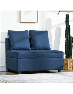 HOMCOM Convertible Single Sofa Bed with Thick Padded Seat, 3-in-1 Multi-Functional Sleeper Chair Bed with Magazine Pocket, for L 2