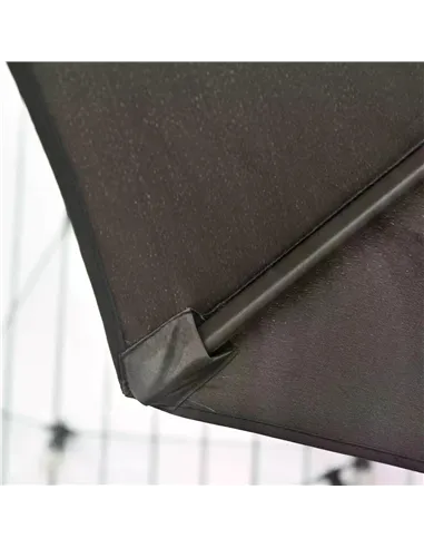 Outsunny 3(m) Offset Parasol Cantilever Hanging Umbrella 360° Rotation w/ Base Dark Grey
