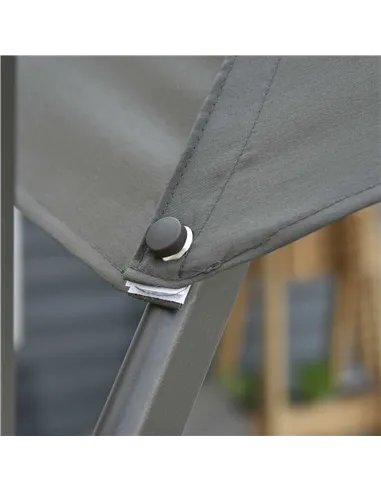 Outsunny 3(m) Offset Parasol Cantilever Hanging Umbrella 360° Rotation w/ Base Dark Grey