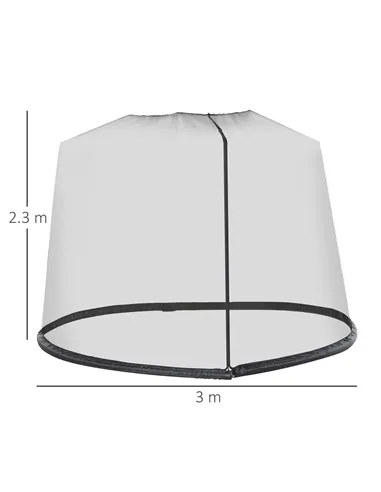 Outsunny 2.3m Umbrella Table Screen Outdoor Patio Cover Mosquito Insect Net Zipped Door