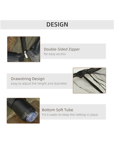 Outsunny 2.3m Umbrella Table Screen Outdoor Patio Cover Mosquito Insect Net Zipped Door