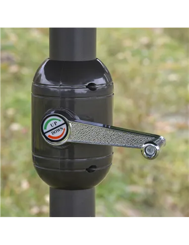 Outsunny 4.6M Sun Umbrella Canopy Double-sided Crank Sun Shade w/ Cross Base Off White