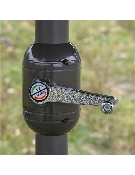 Outsunny 4.6M Sun Umbrella Canopy Double-sided Crank Sun Shade w/ Cross Base Off White