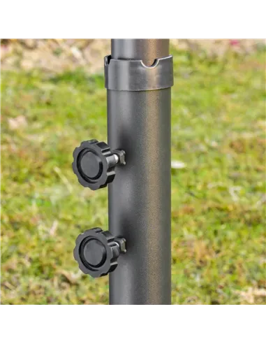 Outsunny 4.6M Sun Umbrella Canopy Double-sided Crank Sun Shade w/ Cross Base Off White