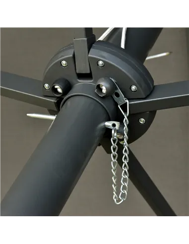 Outsunny 4.4m Double-Sided Sun Umbrella Patio Parasol LED Solar Lights Dark Grey