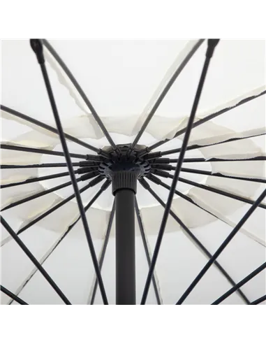 Outsunny 3(m) Cantilever Umbrella 18 Ribs & Vents Adjustable Angle for Patio Cream White