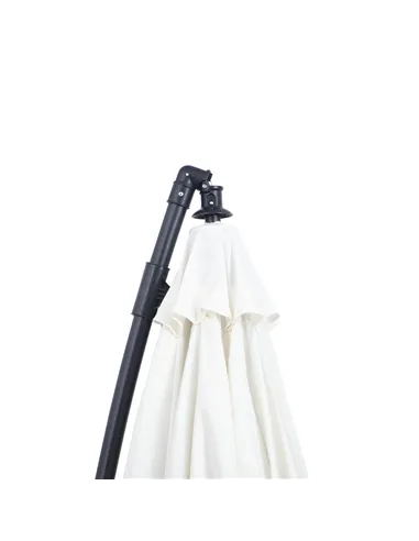 Outsunny 3(m) Cantilever Umbrella 18 Ribs & Vents Adjustable Angle for Patio Cream White