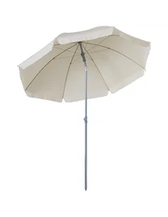 Outsunny 2.2m Beach Umbrella, Portable Parasol with Tilting Function, Outdoor Sunshade Shelter with 8 Ribs for Garden, Pool and 