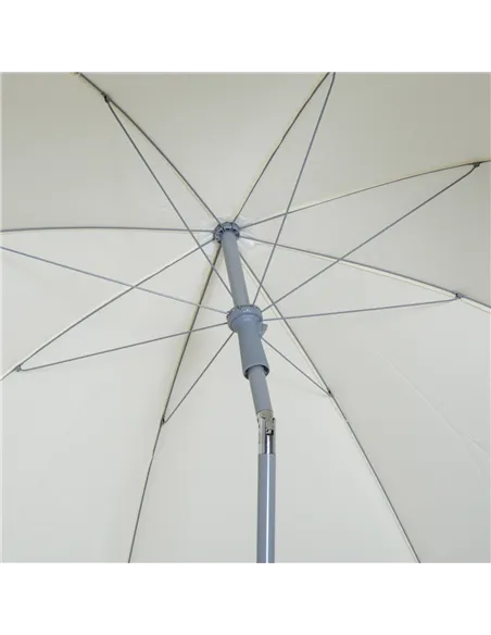 Outsunny 2.2m Beach Umbrella, Portable Parasol with Tilting Function, Outdoor Sunshade Shelter with 8 Ribs for Garden, Pool and 