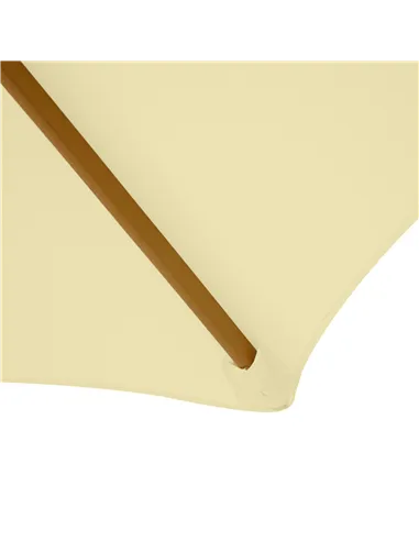 Outsunny 2.5m Wood Garden Parasol Sun Shade Patio Outdoor Wooden Umbrella Canopy, Table Market Umbrella with Vent, 38mm Pole, Ro