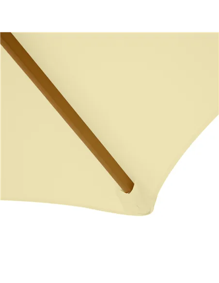 Outsunny 2.5m Wood Garden Parasol Sun Shade Patio Outdoor Wooden Umbrella Canopy, Table Market Umbrella with Vent, 38mm Pole, Ro