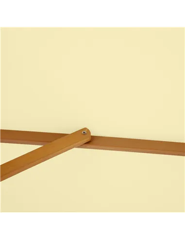 Outsunny 2.5m Wood Garden Parasol Sun Shade Patio Outdoor Wooden Umbrella Canopy, Table Market Umbrella with Vent, 38mm Pole, Ro