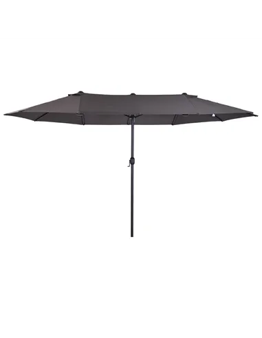 Outsunny 4.6m Garden Parasol Double-Sided Sun Umbrella Patio Market Shelter Canopy Shade Outdoor Grey
