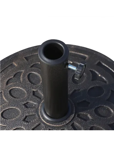 Outsunny 14kg Round Garden Parasol Base Holder Decorative Resin Market Umbrella Stand with Adjustable Coupler, Bronze