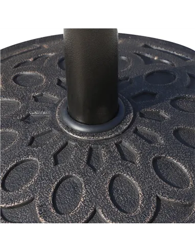 Outsunny 14kg Round Garden Parasol Base Holder Decorative Resin Market Umbrella Stand with Adjustable Coupler, Bronze