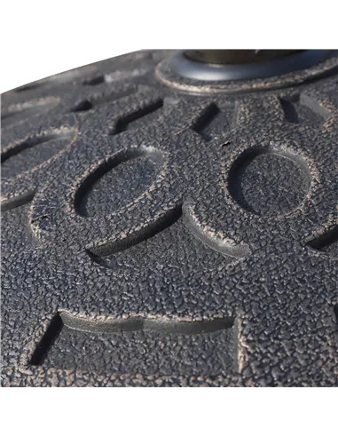 Outsunny 14kg Round Garden Parasol Base Holder Decorative Resin Market Umbrella Stand with Adjustable Coupler, Bronze