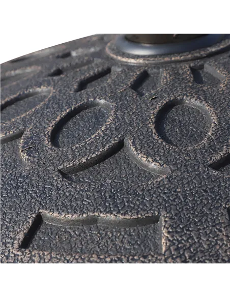 Outsunny 14kg Round Garden Parasol Base Holder Decorative Resin Market Umbrella Stand with Adjustable Coupler, Bronze