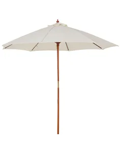 Outsunny 2.5m Garden Parasol Umbrella, Outdoor Market Table Umbrella with Wooden Pole & 8 Fibre Glass Ribs, Round Sun Shade Cano