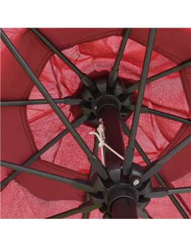 Outsunny 2.7M Garden Parasol Umbrella with Glass Fibre Ribs and Aluminium Frame, Tilting Sun Shade Shelter Canopy, Wine Red