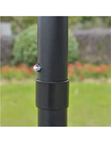 Outsunny 2.7M Garden Parasol Umbrella with Glass Fibre Ribs and Aluminium Frame, Tilting Sun Shade Shelter Canopy, Wine Red