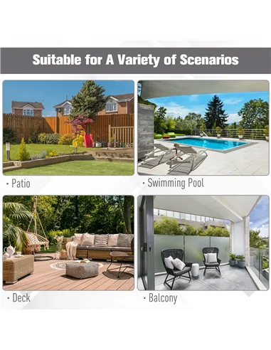 Outsunny Double Canopy Offset Parasol Umbrella Garden Shade w/ Steel Pole 12 Ribs Grey