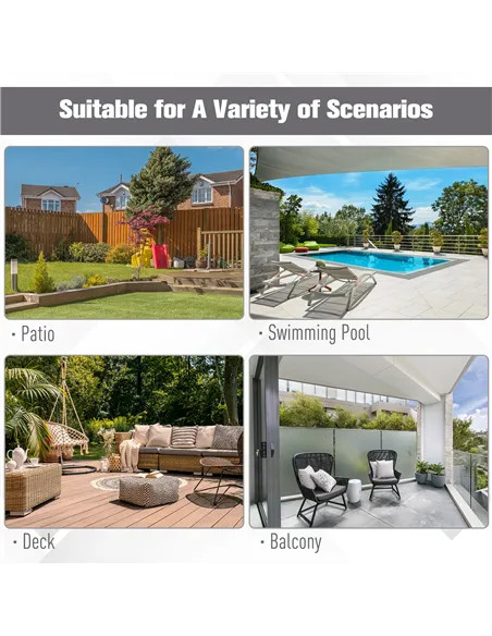 Outsunny Double Canopy Offset Parasol Umbrella Garden Shade w/ Steel Pole 12 Ribs Grey