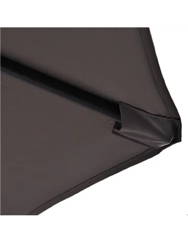 Outsunny Double Canopy Offset Parasol Umbrella Garden Shade w/ Steel Pole 12 Ribs Grey