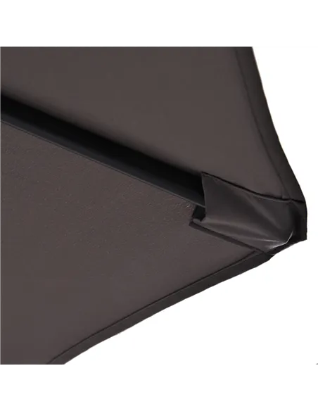 Outsunny Double Canopy Offset Parasol Umbrella Garden Shade w/ Steel Pole 12 Ribs Grey