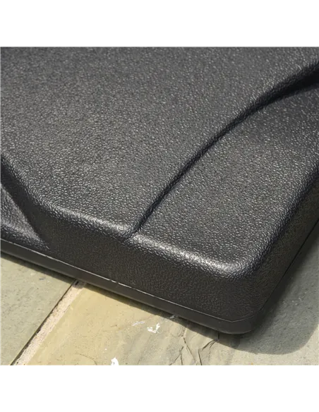 Outsunny 20kg Square Parasol Base Outdoor Garden Cement Umbrella Weight Stand Holder, Fits Φ32mm,Φ38mm,Φ48mm Pole - Black