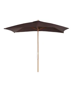 Outsunny 2 x 3m Wooden Garden Parasol Umbrella Outdoor Sun Shade Canopy, Dark Coffee