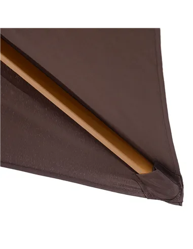 Outsunny 2 x 3m Wooden Garden Parasol Umbrella Outdoor Sun Shade Canopy, Dark Coffee