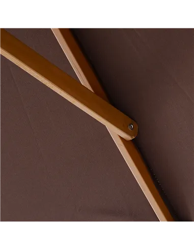 Outsunny 2 x 3m Wooden Garden Parasol Umbrella Outdoor Sun Shade Canopy, Dark Coffee