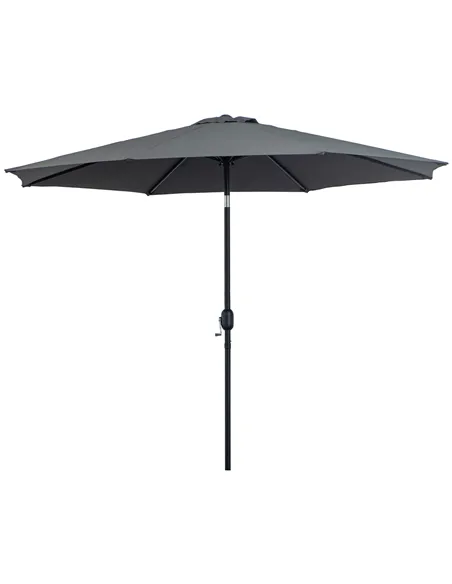 Outsunny 3(m) Tilting Parasol Garden Umbrellas, Outdoor Sun Shade with 8 Ribs, Tilt and Crank Handle for Balcony, Bench, Garden,
