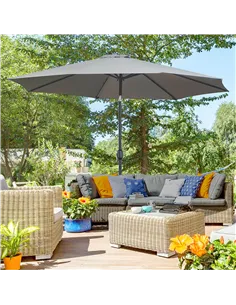 Outsunny 3(m) Tilting Parasol Garden Umbrellas, Outdoor Sun Shade with 8 Ribs, Tilt and Crank Handle for Balcony, Bench, Garden, 2