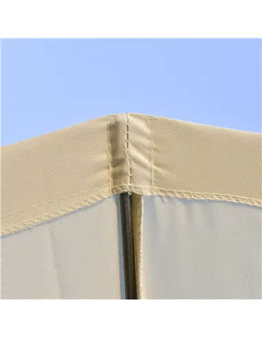 Outsunny 2.5m Shanghai Garden Parasol Umbrella with Crank & Tilt, Adjustable Outdoor Sun Shade, Off-White