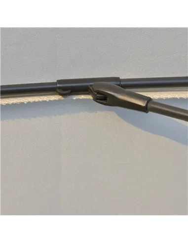 Outsunny 2.5m Shanghai Garden Parasol Umbrella with Crank & Tilt, Adjustable Outdoor Sun Shade, Off-White