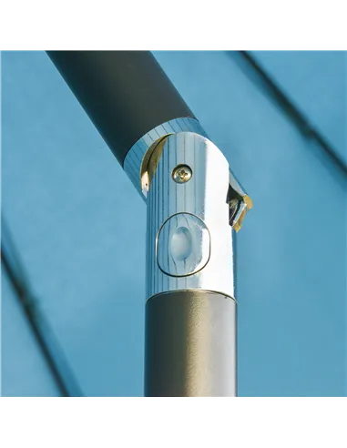 Outsunny 2.5m Shanghai Garden Parasol Umbrella with Crank & Tilt, Adjustable Outdoor Sun Shade, Blue