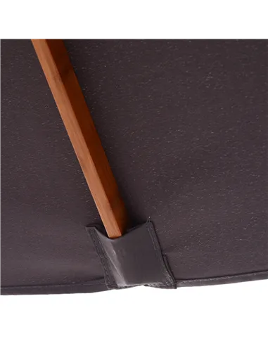 Outsunny 2m x 1.5m Garden Parasol Umbrella with Tilting Sunshade Canopy, Outdoor Market Table Umbrella with Wood and Bamboo Fram