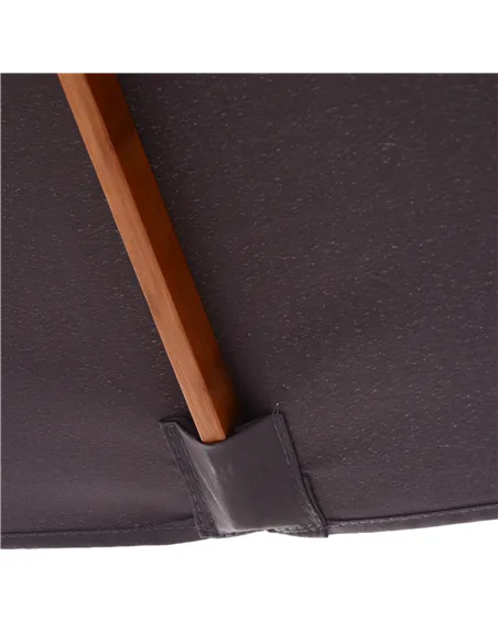 Outsunny 2m x 1.5m Garden Parasol Umbrella with Tilting Sunshade Canopy, Outdoor Market Table Umbrella with Wood and Bamboo Fram