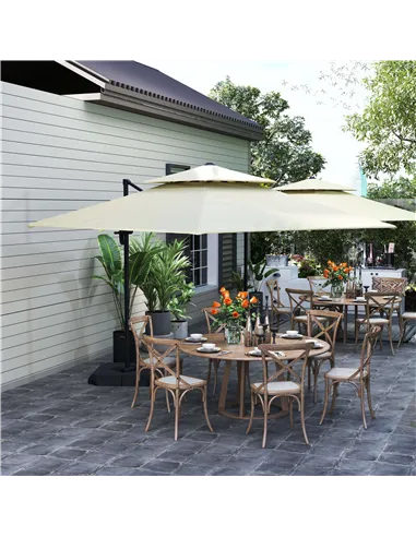 Outsunny Steel Frame Outdoor Roma Cantilever Umbrella