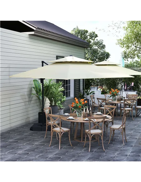 Outsunny Steel Frame Outdoor Roma Cantilever Umbrella