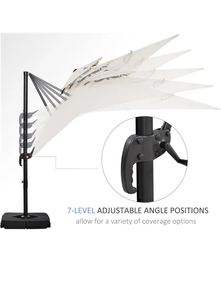 Outsunny Steel Frame Outdoor Roma Cantilever Umbrella