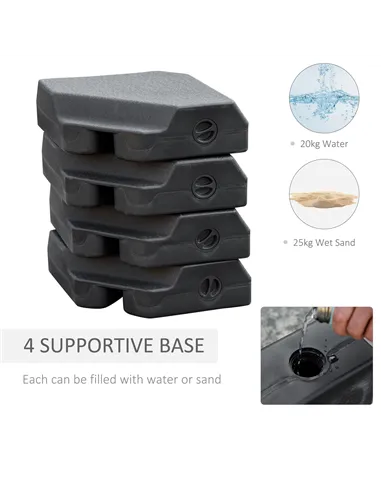 Outsunny Steel Frame Outdoor Roma Cantilever Umbrella