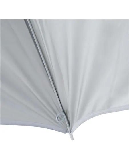 Outsunny 88" Arc 2.2M Fishing Umbrella Beach Parasol with Sides Brolly Shelter Canopy Shade with FREE Carry Bag Off-White