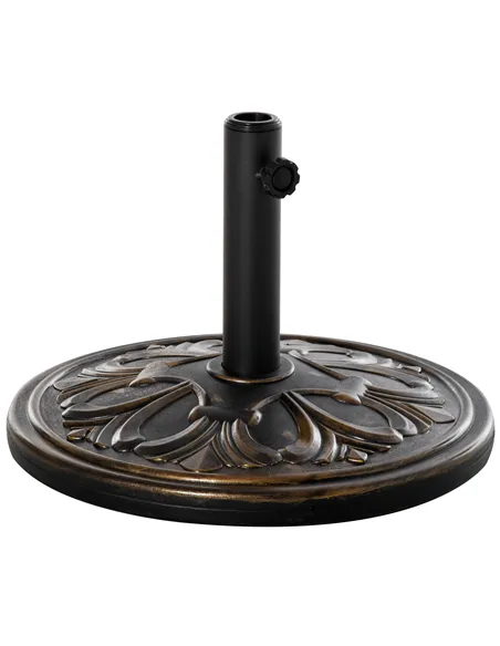 Outsunny 13kg Round Umbrella Base Outdoor Parasol Base Weight Stand Holder for Outdoor Garden Bronze Tone
