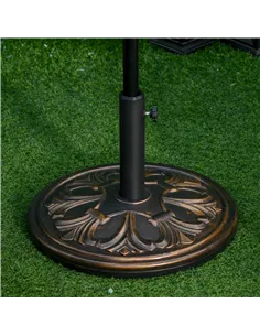 Outsunny 13kg Round Umbrella Base Outdoor Parasol Base Weight Stand Holder for Outdoor Garden Bronze Tone 2