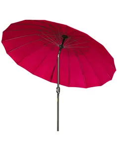 Outsunny 2.5m Shanghai Garden Parasol Umbrella with Crank & Tilt, Adjustable Outdoor Sun Shade, Red