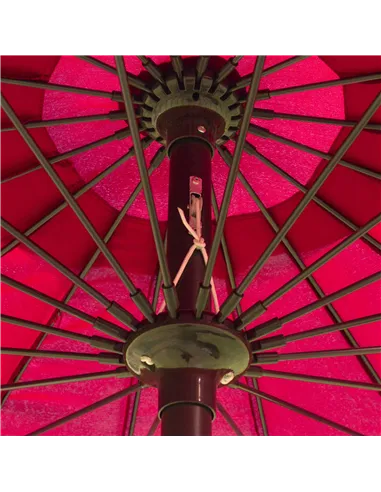 Outsunny 2.5m Shanghai Garden Parasol Umbrella with Crank & Tilt, Adjustable Outdoor Sun Shade, Red