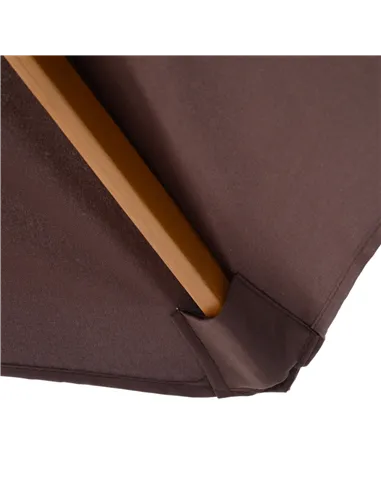 Outsunny 2.5m Wood Garden Parasol Sun Shade Patio Outdoor Wooden Umbrella Canopy Coffee